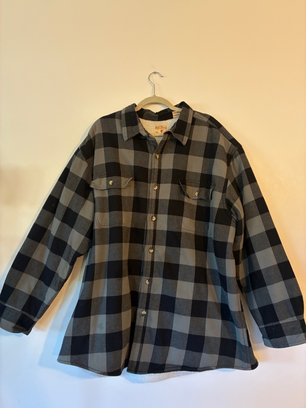 Red head Button-Up Black and Gray